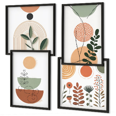 Mur de tableaux Formes végétales abstraites