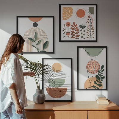 Mur de tableaux Formes végétales abstraites