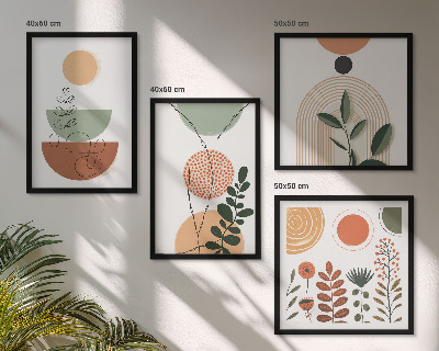 Mur de tableaux Formes végétales abstraites
