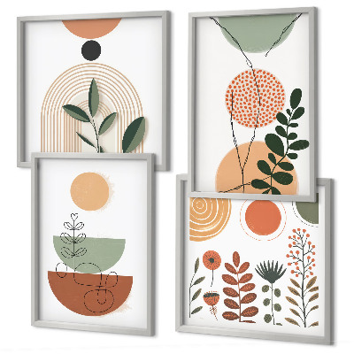 Mur de tableaux Formes végétales abstraites