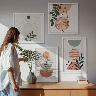Polyptyque z cadres Motifs végétaux modernes