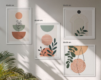 Polyptyque z cadres Motifs végétaux modernes