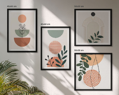 Polyptyque z cadres Motifs végétaux modernes