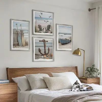 Mur de tableaux plages d'été et paysage marin