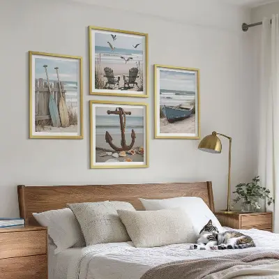 Mur de tableaux plages d'été et paysage marin