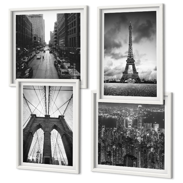 Polyptyque z cadres Tours de pont monochromes
