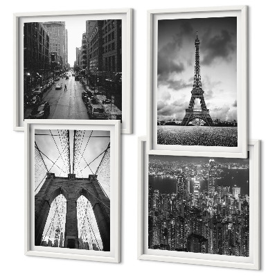 Polyptyque z cadres Tours de pont monochromes