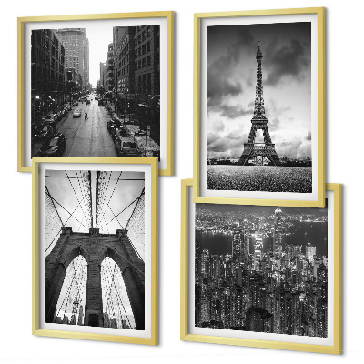 Polyptyque z cadres Tours de pont monochromes