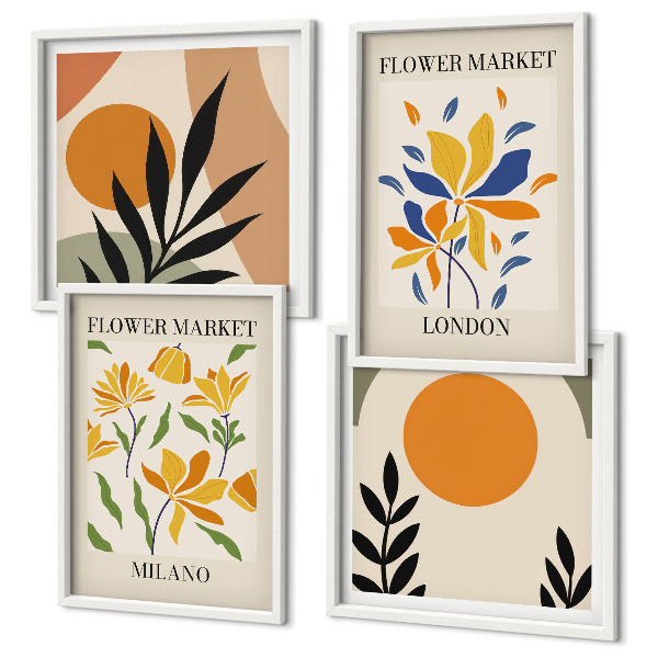 Polyptyque z cadres Affiches florales paris milan