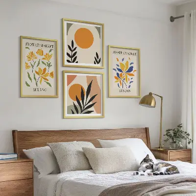 Affiches florales Paris Milan polyptyque de 2 cadres