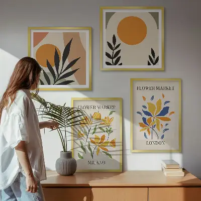 Affiches florales Paris Milan polyptyque de 2 cadres