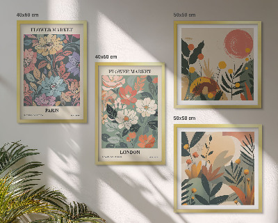 Ensemble de 4 tableaux Affiches florales paris londres