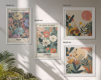 Ensemble de 4 tableaux Affiches florales paris londres