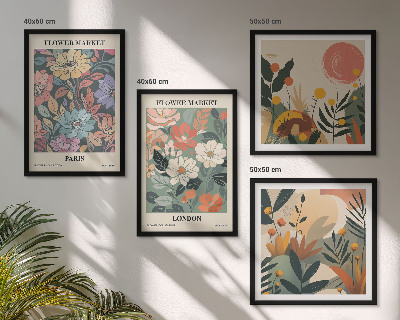 Ensemble de 4 tableaux Affiches florales paris londres
