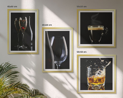 Polyptyque z cadres Whisky vin champagne café alcool