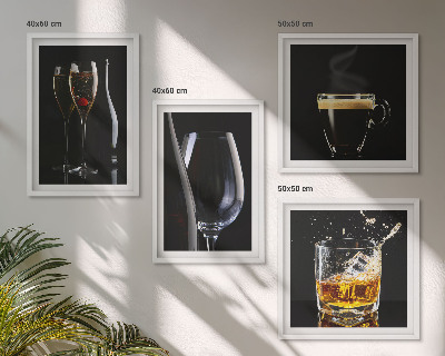 Polyptyque z cadres Whisky vin champagne café alcool