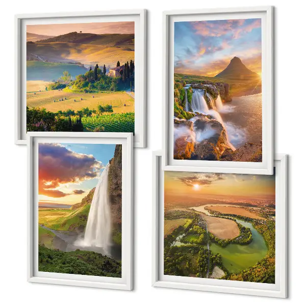 Couchers de soleil italiens ensemble de 4 tableaux