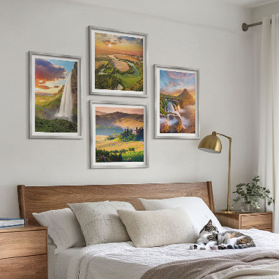 Ensemble de 4 tableaux Couchers de soleil italiens