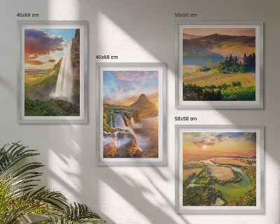 Ensemble de 4 tableaux Couchers de soleil italiens