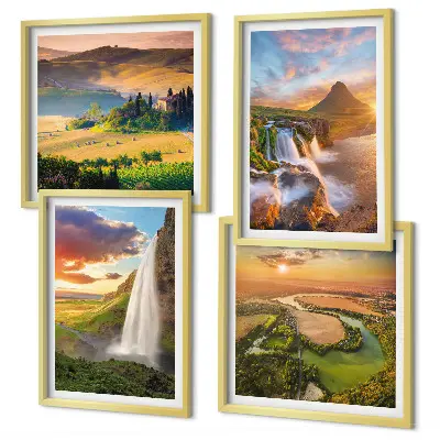 Couchers de soleil italiens ensemble de 4 tableaux