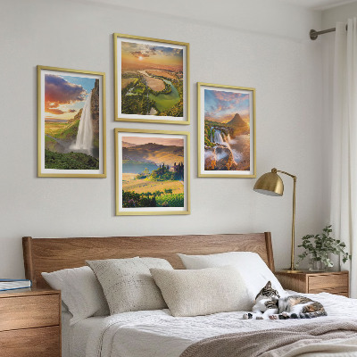 Ensemble de 4 tableaux Couchers de soleil italiens