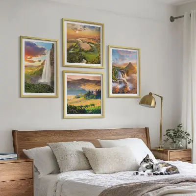 Couchers de soleil italiens ensemble de 4 tableaux