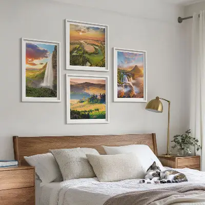 Couchers de soleil italiens ensemble de 4 tableaux