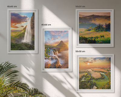 Ensemble de 4 tableaux Couchers de soleil italiens