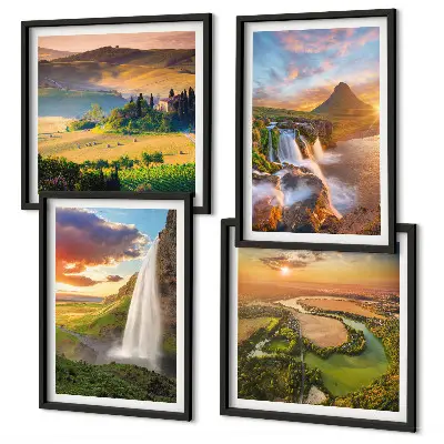 Couchers de soleil italiens ensemble de 4 tableaux