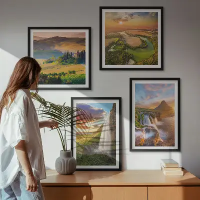 Couchers de soleil italiens ensemble de 4 tableaux