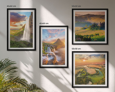Ensemble de 4 tableaux Couchers de soleil italiens