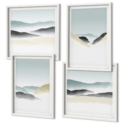Mur de tableaux Montagnes pastels minimalistes