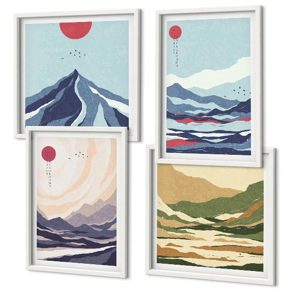 Mur de tableaux Paysages de montagne abstraits