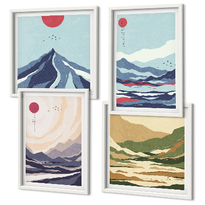Mur de tableaux Paysages de montagne abstraits