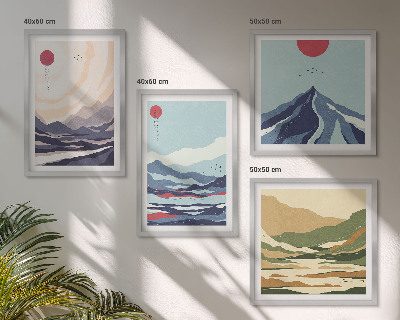 Mur de tableaux Paysages de montagne abstraits