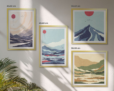 Mur de tableaux Paysages de montagne abstraits
