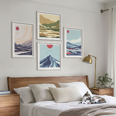 Mur de tableaux Paysages de montagne abstraits