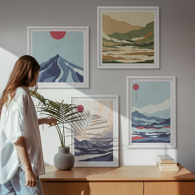 Mur de tableaux Paysages de montagne abstraits