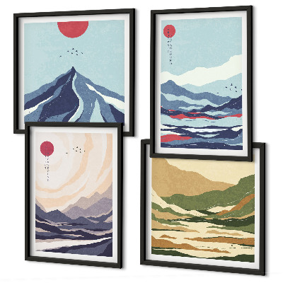 Mur de tableaux Paysages de montagne abstraits