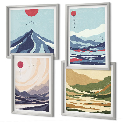 Mur de tableaux Paysages de montagne abstraits