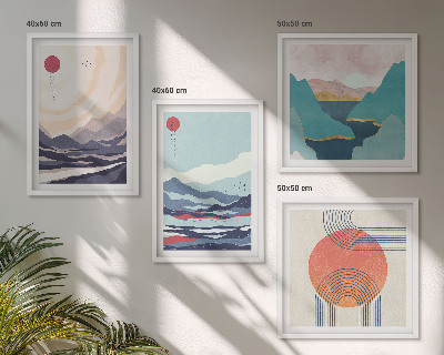 Ensemble de 4 tableaux Paysages montagneux japonais