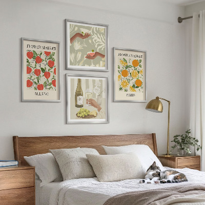 Mur de tableaux Fleurs vin milan paris