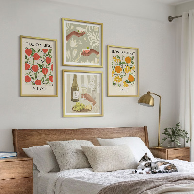 Mur de tableaux Fleurs vin milan paris