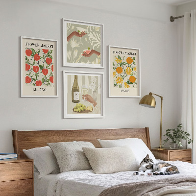 Mur de tableaux Fleurs vin milan paris