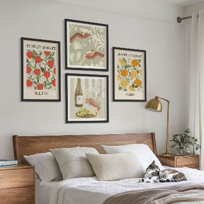 Mur de tableaux Fleurs vin milan paris