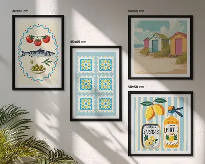 Polyptyque de 2 cadres illustrations de cuisine méditerranéenne