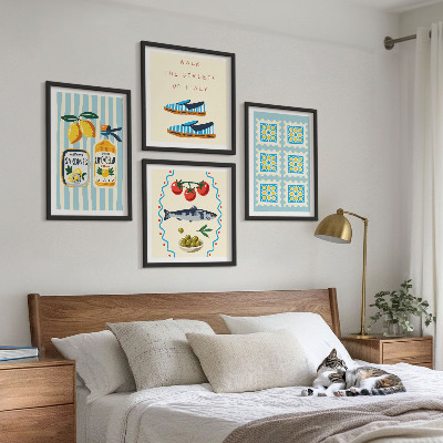 Mur de tableaux Motifs fruitiers et culture italienne