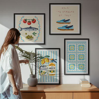 Mur de tableaux Motifs fruitiers et culture italienne