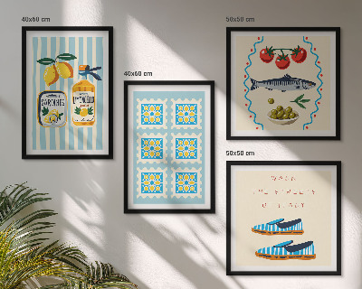 Mur de tableaux Motifs fruitiers et culture italienne