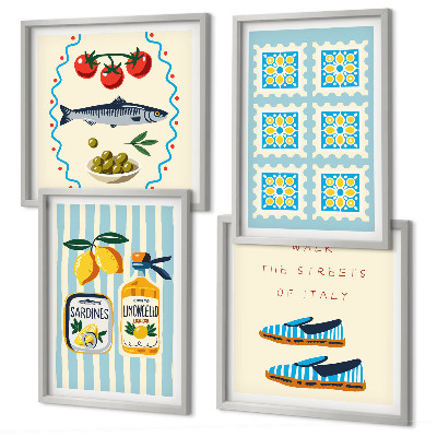 Mur de tableaux Motifs fruitiers et culture italienne